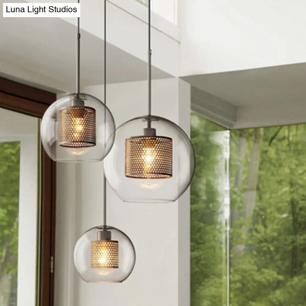 Modern Clear Glass Pendant Light For Dining Table - 1 Hanging Fixture