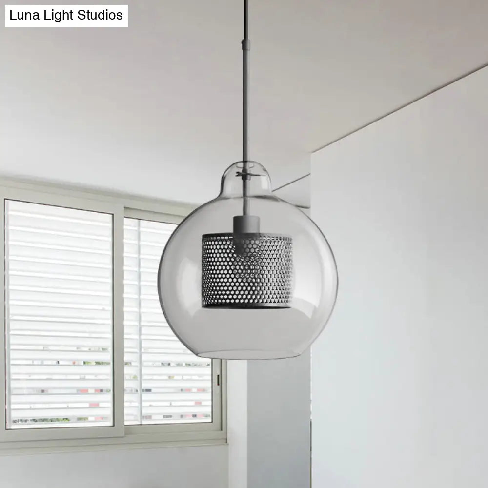 Modern Clear Glass Pendant Light For Dining Table - 1 Hanging Fixture