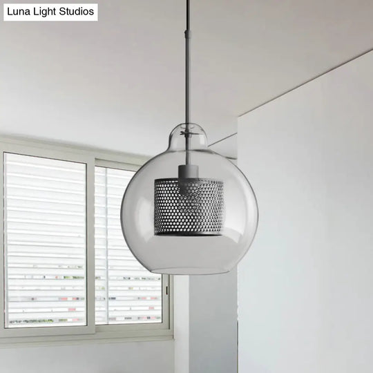 Modern Clear Glass Pendant Light For Dining Table - 1 Hanging Fixture