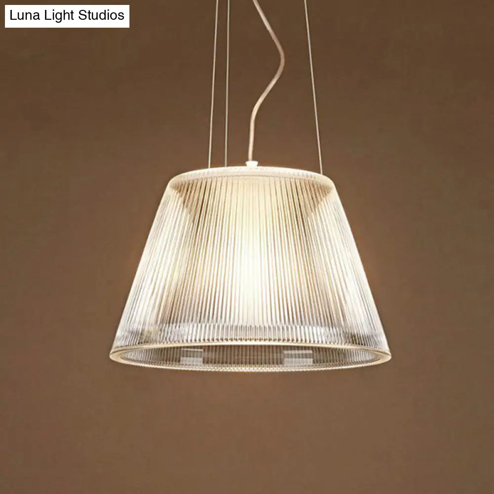 Modern Clear Glass Pendant Light For Living Room - Single Bulb Suspended Fixture