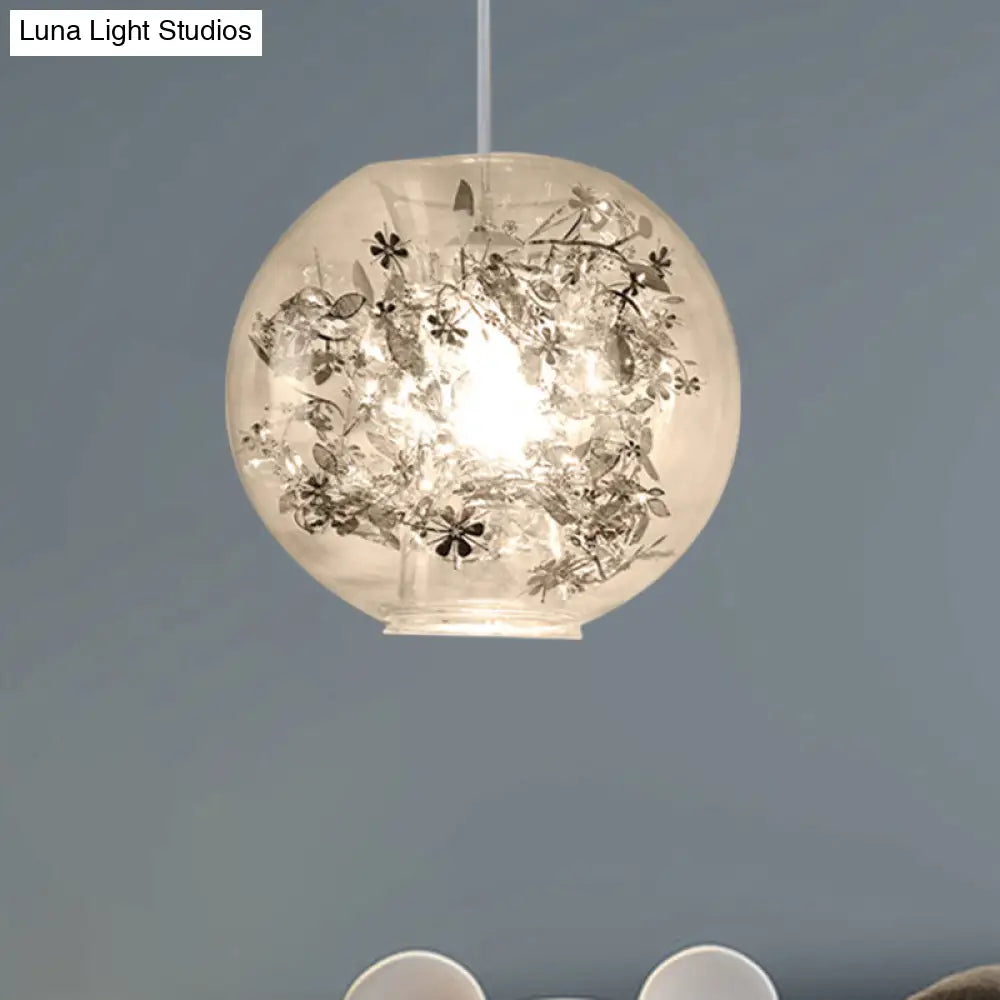 Modern Clear Glass Shattered Leaves Pendant Light With 1 Silver/Gold Finish