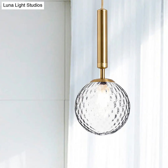 Clear Prism Glass Pendant Lamp - Modern Hanging Light Kit (1 Head) In Black/Brass
