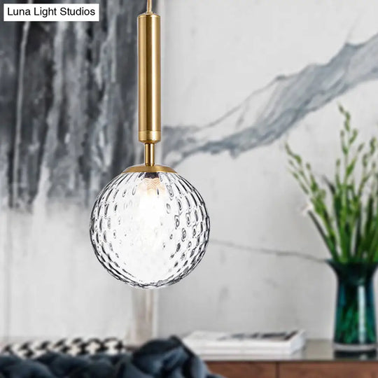 Clear Prism Glass Pendant Lamp - Modern Hanging Light Kit (1 Head) In Black/Brass