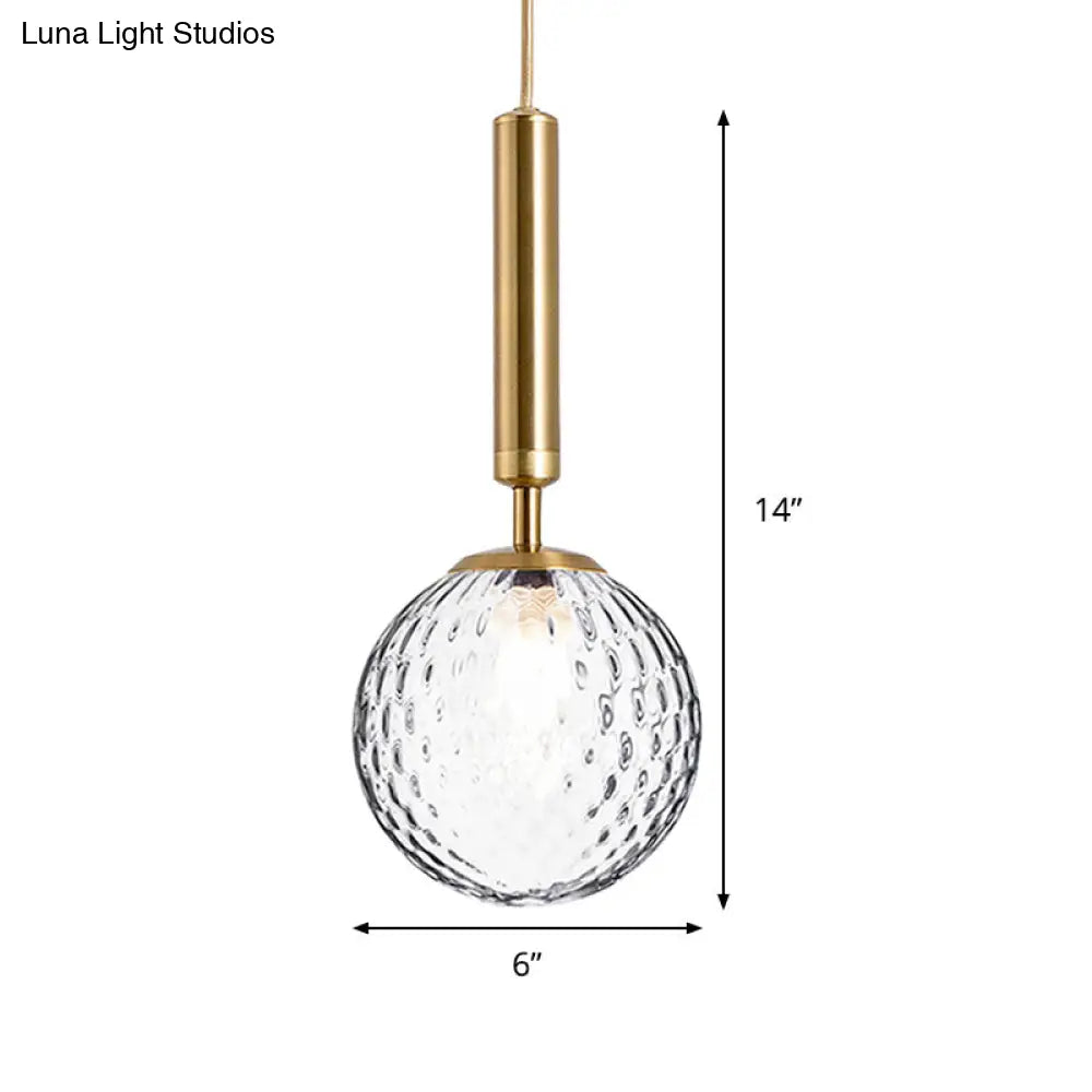 Clear Prism Glass Pendant Lamp - Modern Hanging Light Kit (1 Head) In Black/Brass