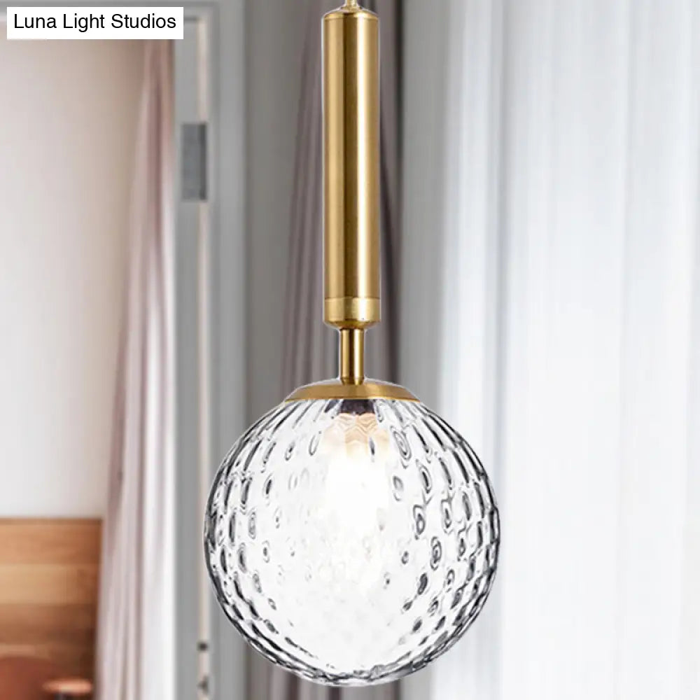 Clear Prism Glass Pendant Lamp - Modern Hanging Light Kit (1 Head) In Black/Brass Brass