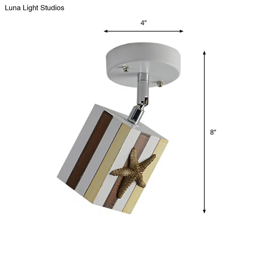 Modern Clear Resin Ceiling Light - 1 Bright Cube Design