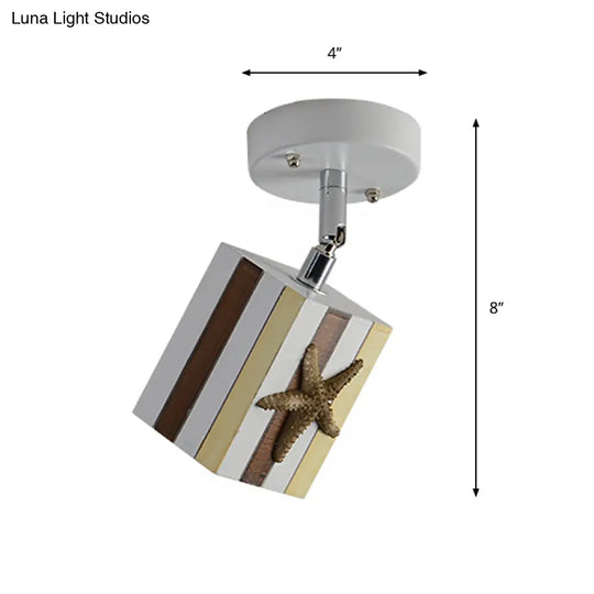 Modern Clear Resin Ceiling Light - 1 Bright Cube Design