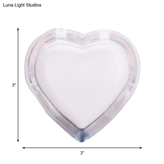 Modern Clear Wall Nightlight With Led Plug-In - Love Heart Plastic Shade