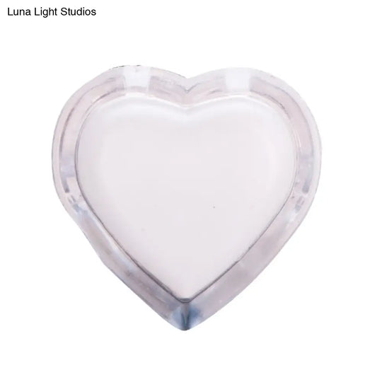 Modern Clear Wall Nightlight With Led Plug-In - Love Heart Plastic Shade