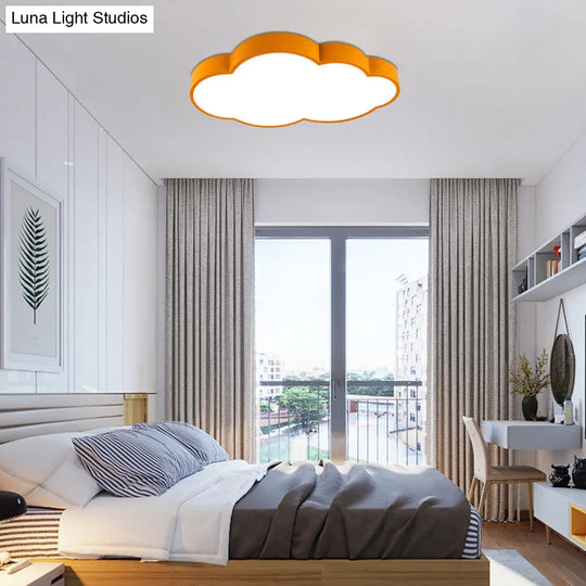 Modern Cloud Ceiling Lamp & Led Flush Light For Hallway - Acrylic Metal Undertint