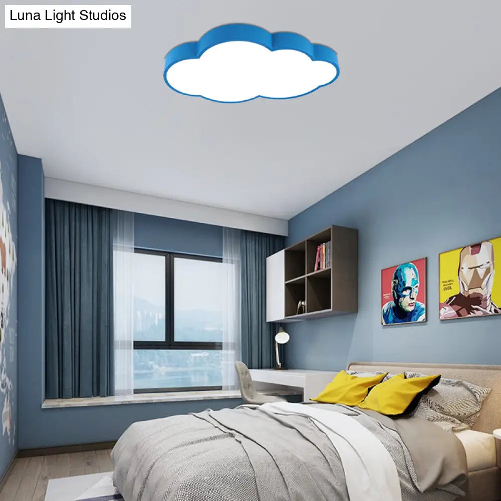 Modern Cloud Ceiling Lamp & Led Flush Light For Hallway - Acrylic Metal Undertint