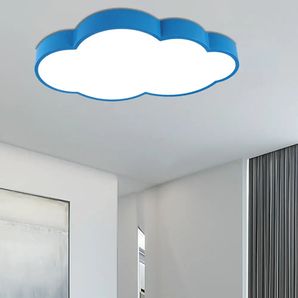 Modern Cloud Ceiling Lamp & Led Flush Light For Hallway - Acrylic Metal Undertint Blue / 19.5