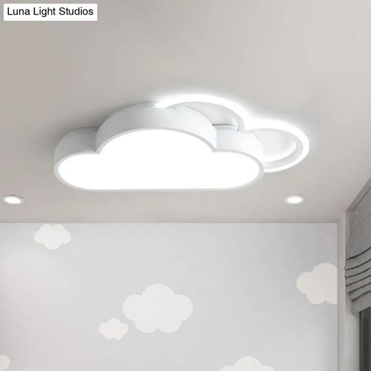 Modern Cloud Design Led Flush Mount Lighting Fixture For Bedrooms White /