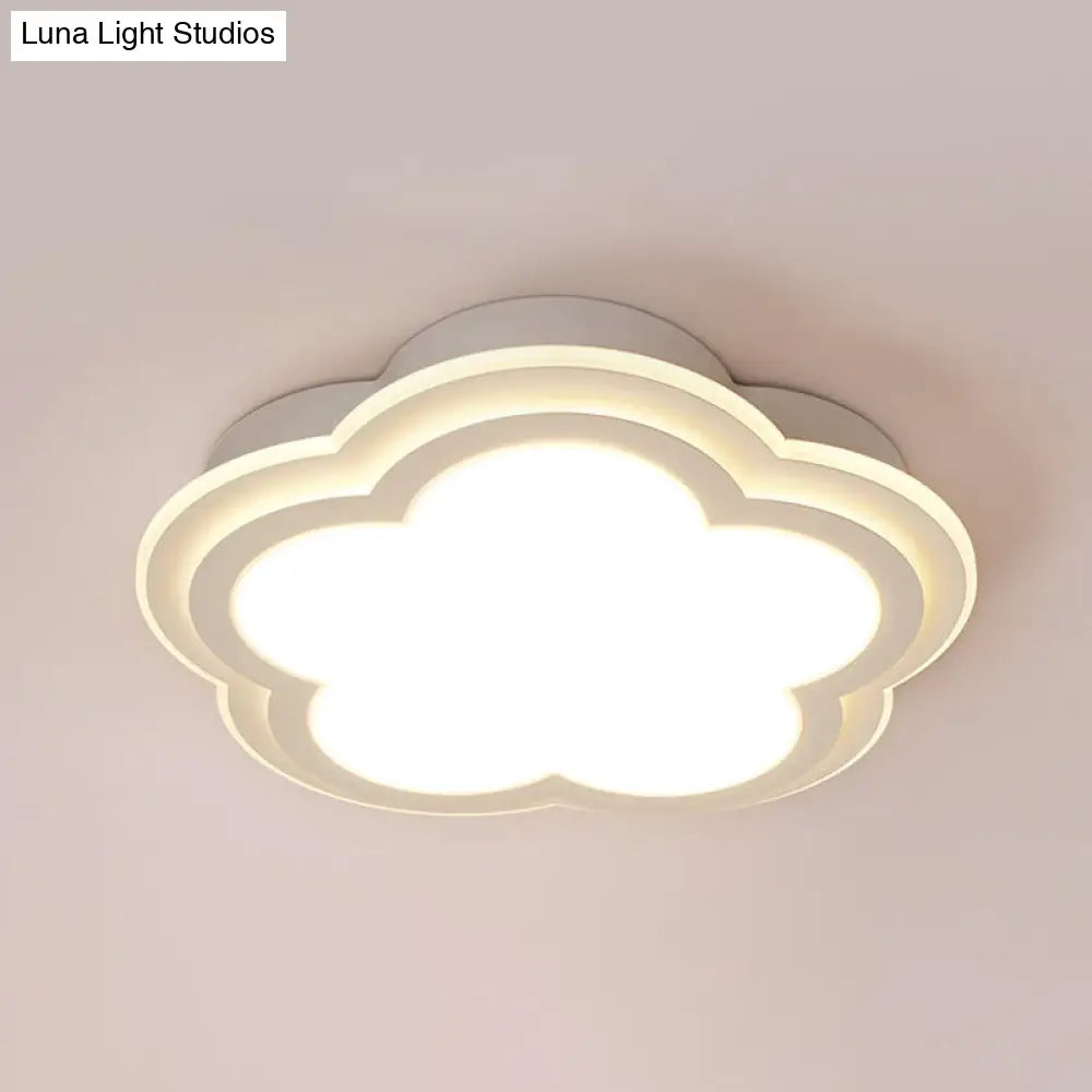 Modern Cloud Led Ceiling Light In White For Foyer / 16