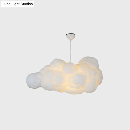 Modern Cloud Plastic Chandelier Pendant Light - 2 Heads White Ideal For Bedroom