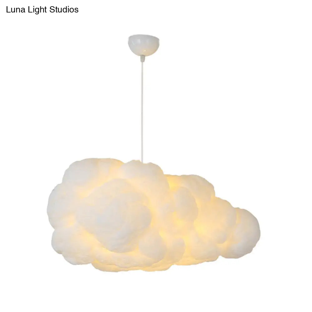 Modern Cloud Plastic Chandelier Pendant Light - 2 Heads White Ideal For Bedroom