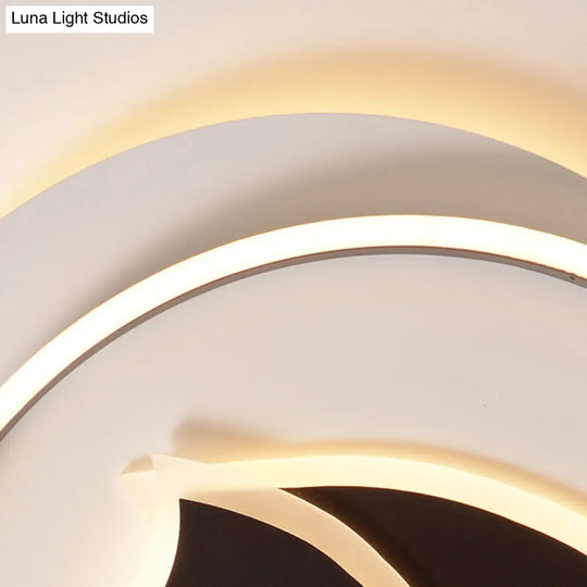 Modern Cloud-Themed Flush Led Ceiling Light In White For Baby Room