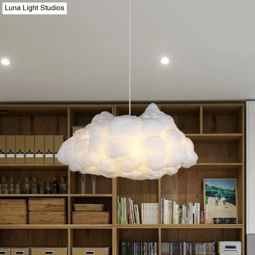 Modern Cloudy Art Silk Chandelier Lamp - Stylish White Pendant Ceiling Light