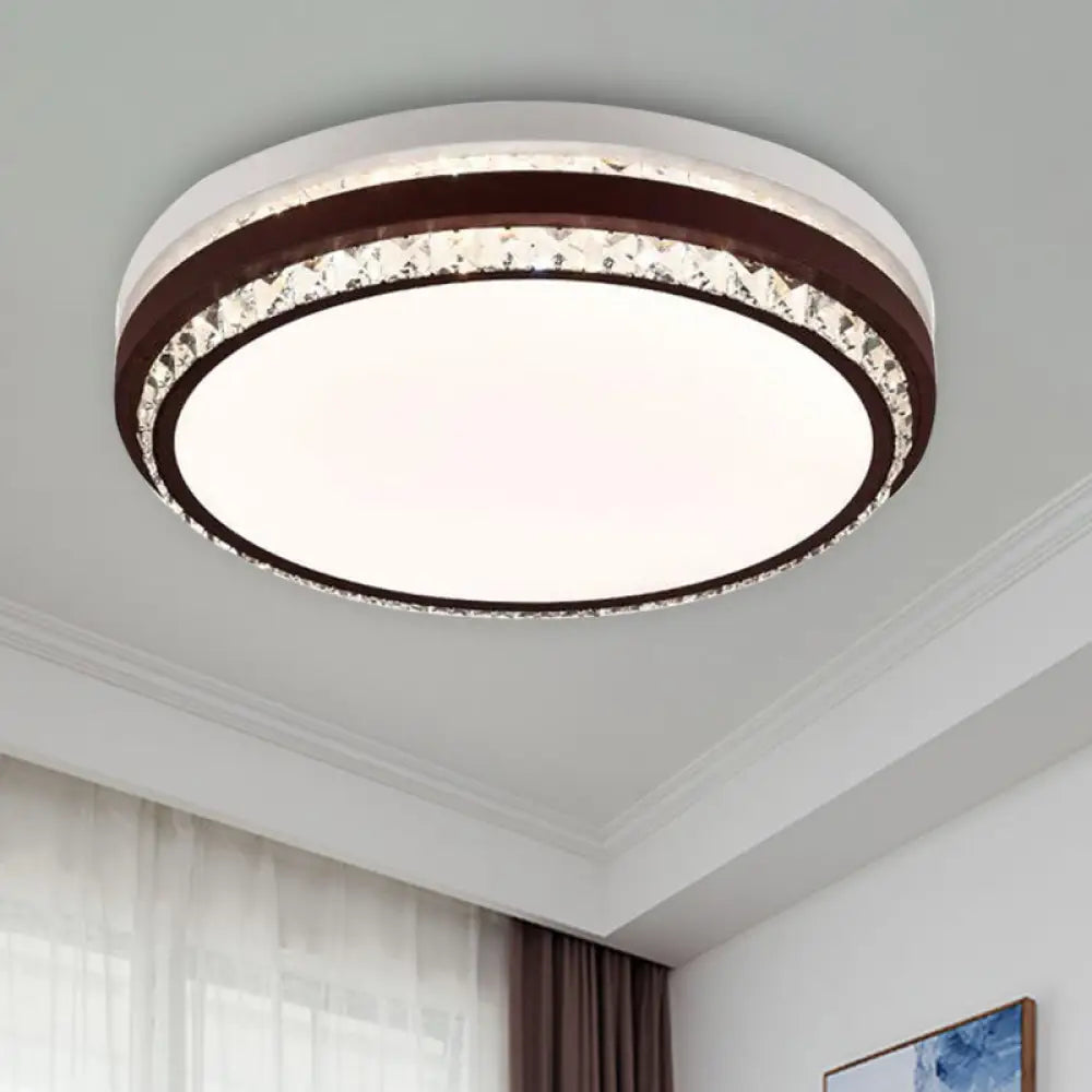 Modern Coffee Led Ceiling Light Fixture For Living Room - Dimmable Remote Control Multiple Shapes &