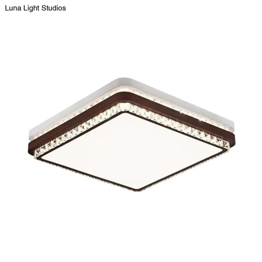 Modern Coffee Led Ceiling Light Fixture For Living Room - Dimmable Remote Control Multiple Shapes &