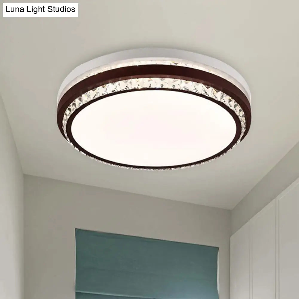 Modern Coffee Led Ceiling Light Fixture For Living Room - Dimmable Remote Control Multiple Shapes &