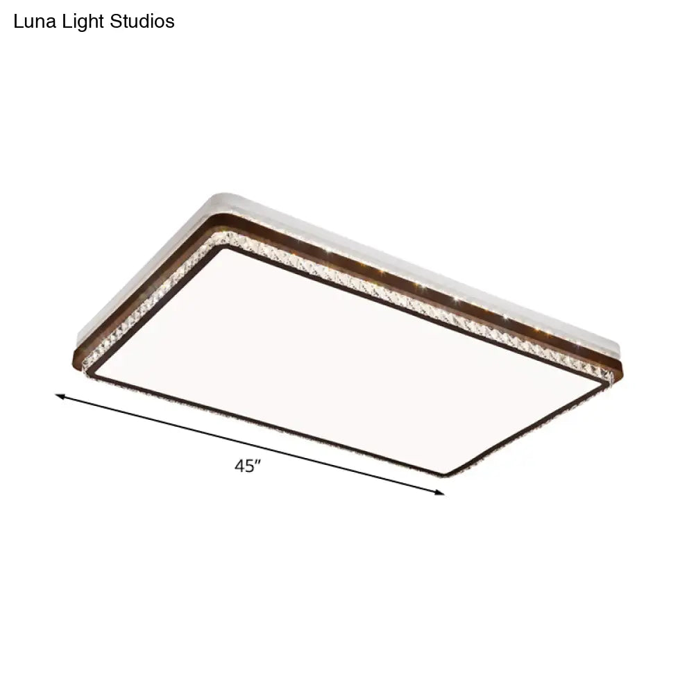 Modern Coffee Led Ceiling Light Fixture For Living Room - Dimmable Remote Control Multiple Shapes &