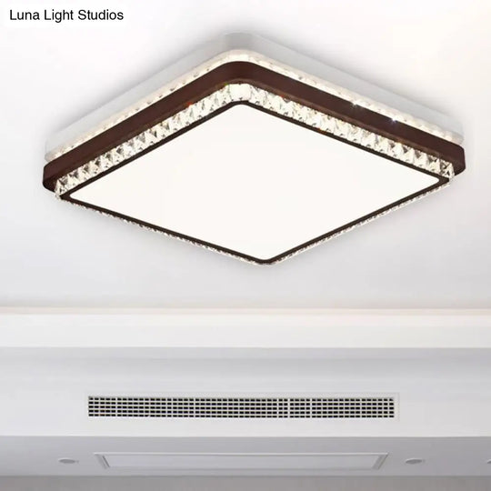 Modern Coffee Led Ceiling Light Fixture For Living Room - Dimmable Remote Control Multiple Shapes &