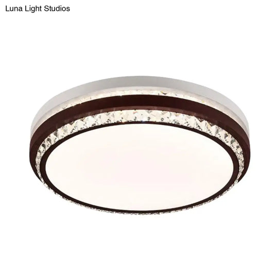 Modern Coffee Led Ceiling Light Fixture For Living Room - Dimmable Remote Control Multiple Shapes &