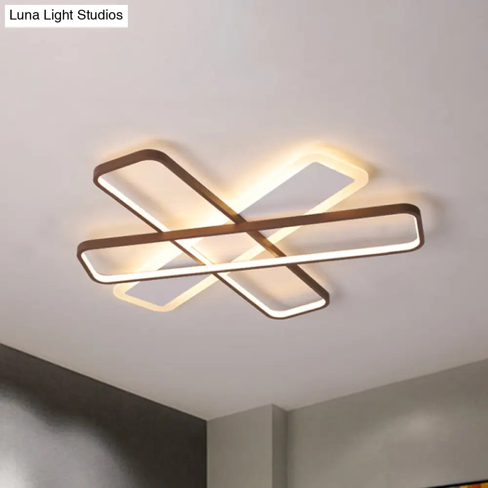 Modern Coffee Overlapped Ceiling Flush Lamp 23.5/39 - Super Thin Acrylic Warm/White Led