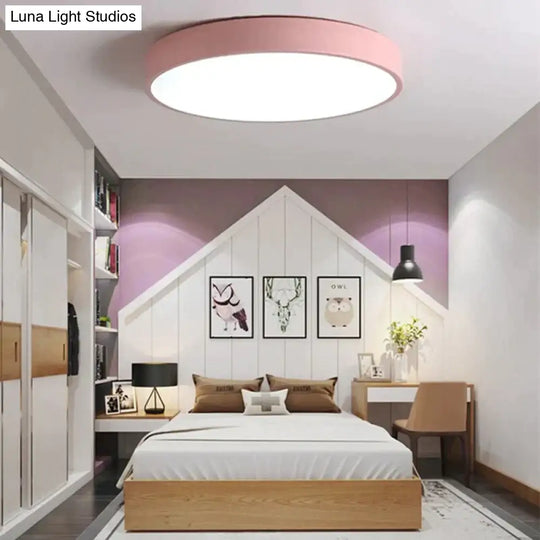 Modern Colorful Macaron Round Led Ceiling Light Kids Room Lamparas De Techo Lustre Lamp