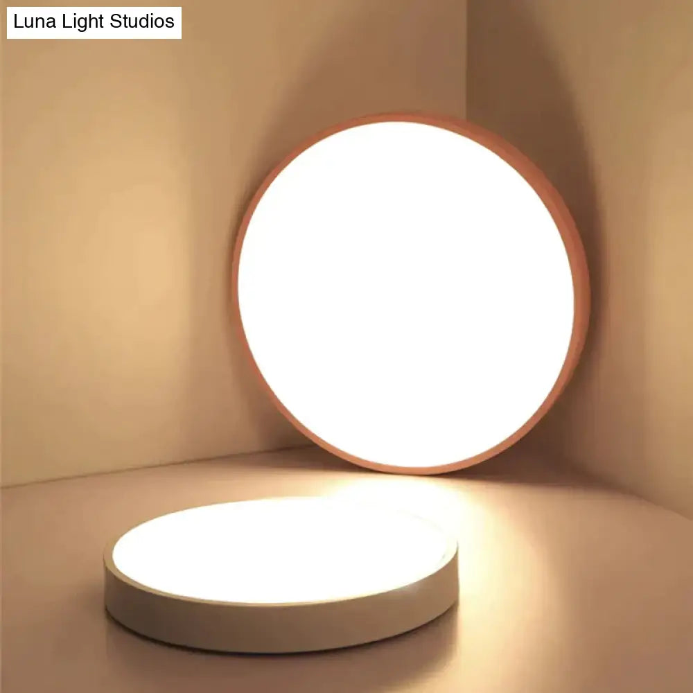 Modern Colorful Macaron Round Led Ceiling Light Kids Room Lamparas De Techo Lustre Lamp