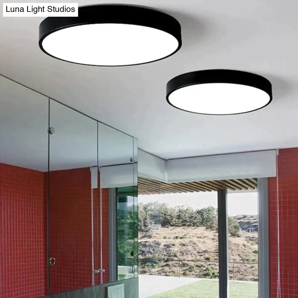 Modern Colorful Macaron Round Led Ceiling Light Kids Room Lamparas De Techo Lustre Lamp Black /