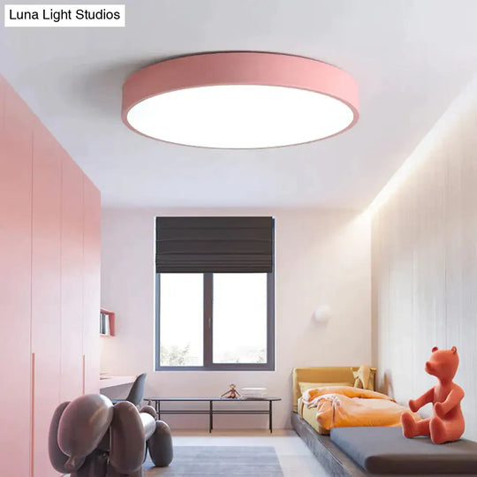 Modern Colorful Macaron Round Led Ceiling Light Kids Room Lamparas De Techo Lustre Lamp