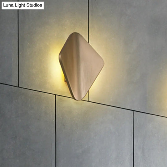 Modern Concave Metal Wall Sconce With Led In Black/Gold/Coffee For Living Room