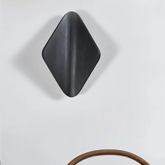 Modern Concave Metal Wall Sconce With Led In Black/Gold/Coffee For Living Room Black