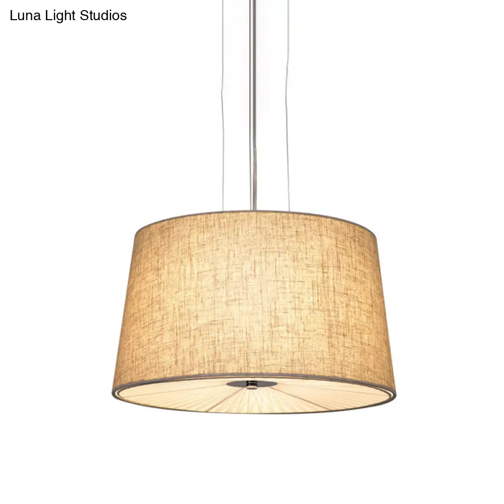 Modern 5-Bulb Cone Ceiling Chandelier With Incurvated Diffuser In Flaxen Fabric