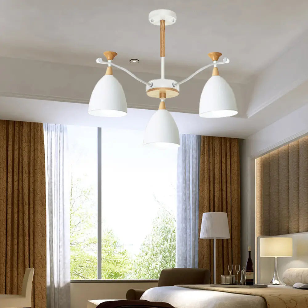 Modern Cone Chandelier Pendant Light - Metal Hanging Ceiling For Bedroom (3/6/8 Lights)