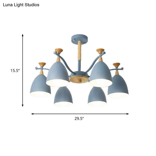 Modern Cone Chandelier Pendant Light - Metal Hanging Ceiling For Bedroom (3/6/8 Lights)