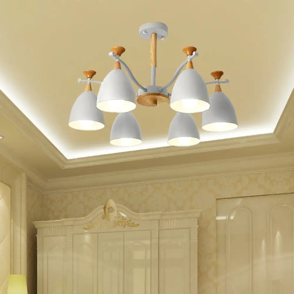 Modern Cone Chandelier Pendant Light - Metal Hanging Ceiling For Bedroom (3/6/8 Lights)