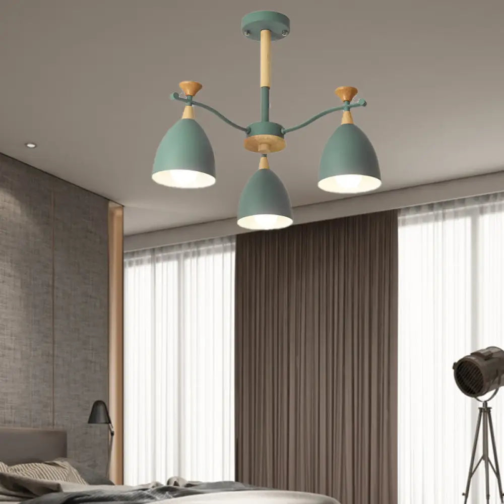 Modern Cone Chandelier Pendant Light - Metal Hanging Ceiling For Bedroom (3/6/8 Lights)