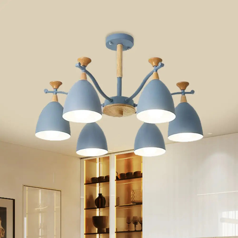 Modern Cone Chandelier Pendant Light - Metal Hanging Ceiling For Bedroom (3/6/8 Lights)