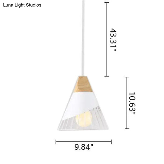 Modern Cone Pendant Light With Aluminum And Wood Design - Black/Blue Ideal For Dining Table White