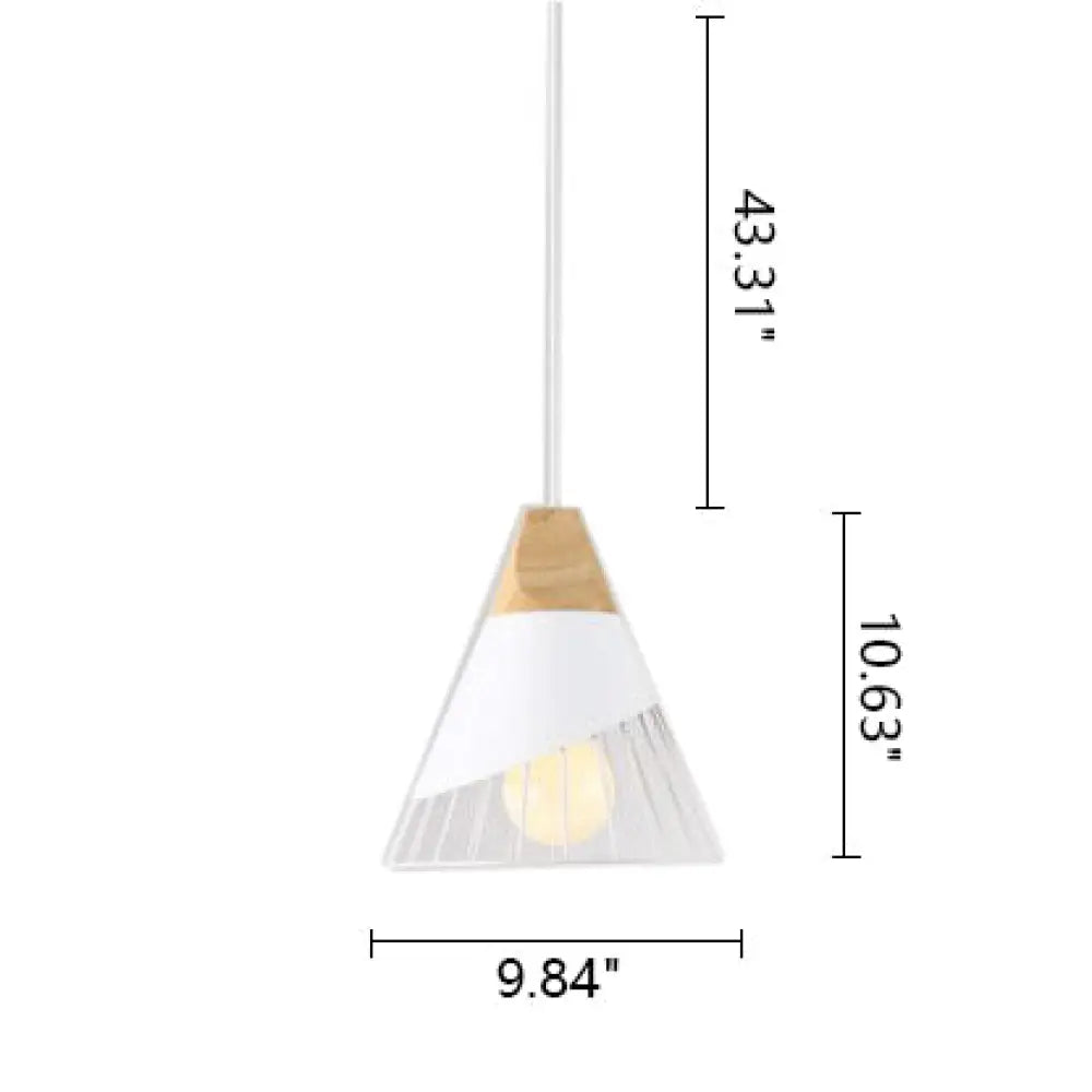 Modern Cone Pendant Light - Aluminum & Wood Black/Blue Ideal For Dining Table White