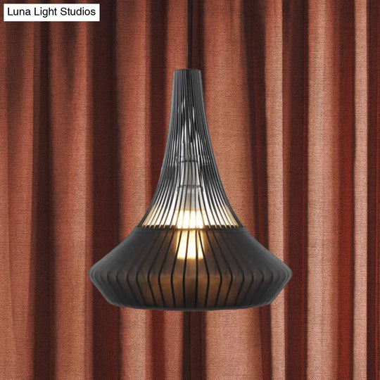 Modern Cone Shade Pendant Light - Black/Pink/Blue Fabric Hangs Beautifully In Living Room