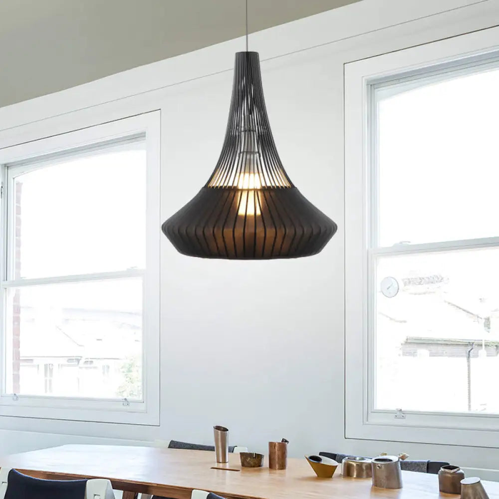 Modern Cone Shade Pendant Light - Black/Pink/Blue Fabric Hangs Beautifully In Living Room Black