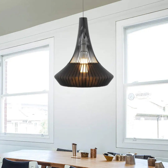 Modern Cone Shade Pendant Light - Black/Pink/Blue Fabric Hangs Beautifully In Living Room Black