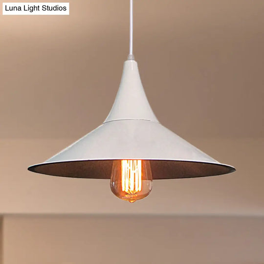 Simple Style Pendant Lighting With Conic Shade In Black/White For Dining Table