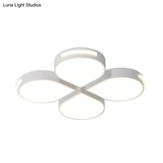 Modern Contemporary Flower Flush Mount Ceiling Light In White For Kids Bedroom