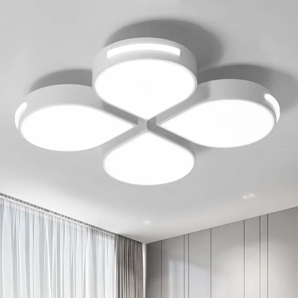 Modern Contemporary Flower Flush Mount Ceiling Light In White For Kid’s Bedroom /