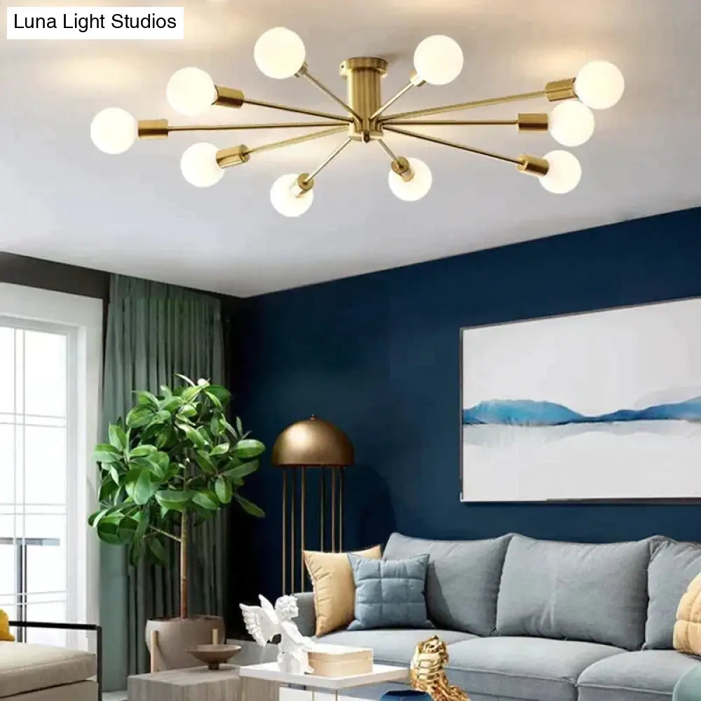 Modern Copper Ceiling Light Dining Brass Lamp Living Led Fixtures Kitchen Lustres Lights Nordic